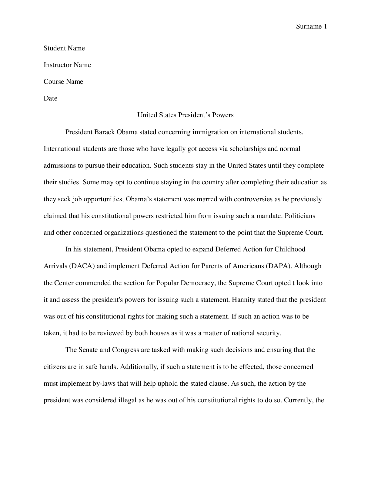 Preview image for United States President’s Powers